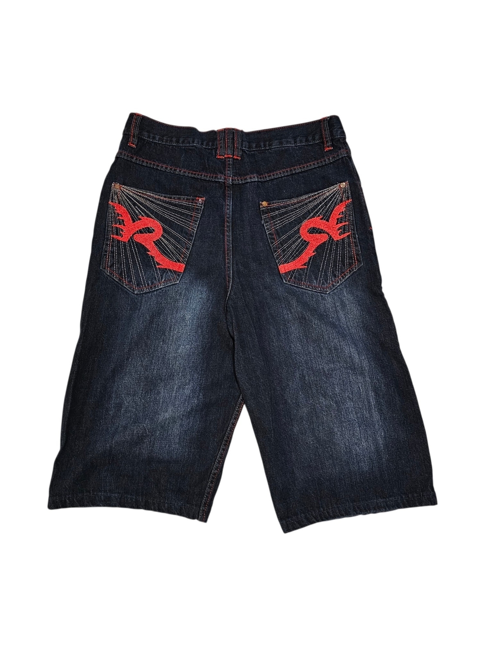 Vintage Y2k Rocawear Shorts with Red Embroidered Pocket Detail